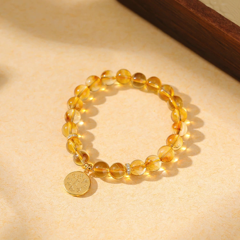Natural Citrine Bracelet (with Sterling Silver of Yellow Jambhala)