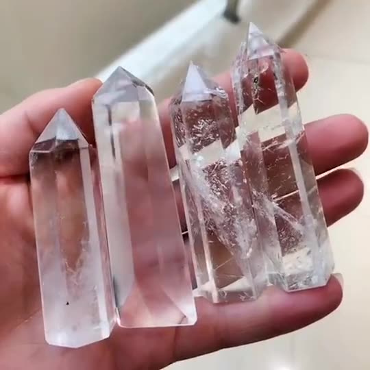 Natural Clear Crystal Point Tower Wand Decor Reiki Mineral Healing - TerraDharma