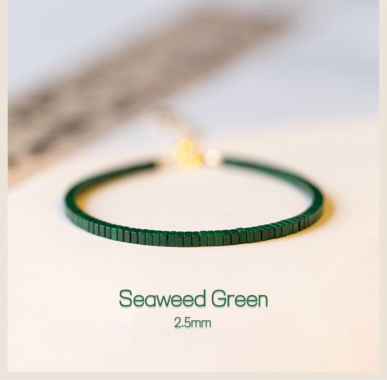 Malachite Bracelet (Extremely Thin, Single Circle Geometric Style Bracelet)