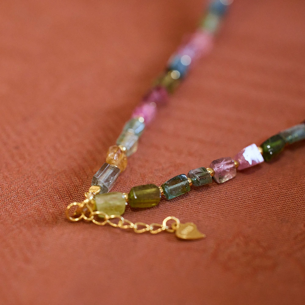 Natural Rainbow Tourmaline Necklace