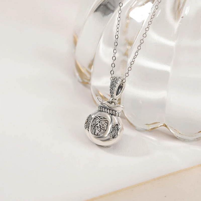 TerraDharma "Positivity Amplification & Fortune Attraction" Charoite & Zhaki Lamu Lucky Bag Pendant Nacklace