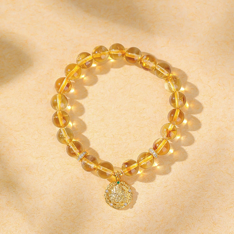 Natural Citrine Bracelet (with Sterling Silver of Yellow Jambhala)