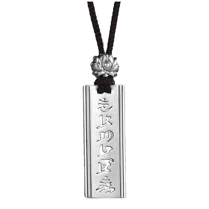 TerraDharma Six-character mantra cooper-plating silver pendant - TerraDharma