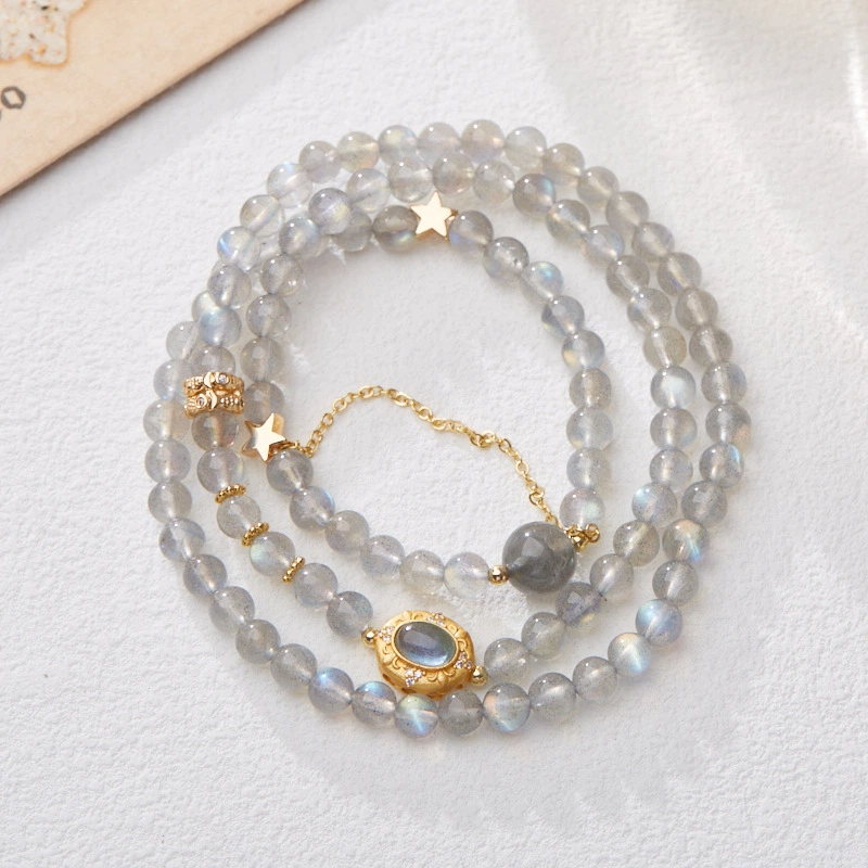 TerraDharma "Spirit Awakening & Moonlit Healing" Natural Moonstone Crystal Bracelet