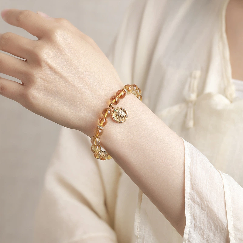 Natural Citrine Bracelet (with Sterling Silver of Yellow Jambhala)