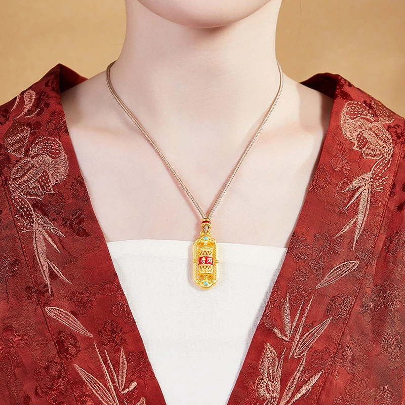 TerraDharma “Blessing Amplification & Mantra-Infused Calm” Tibetan Prayer Wheel Pendant Nacklace