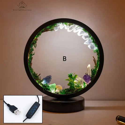 LED Rechargeable Natural Crystal Nightlight – Healing Lamp for Bedroom & Home Décor - TerraDharma