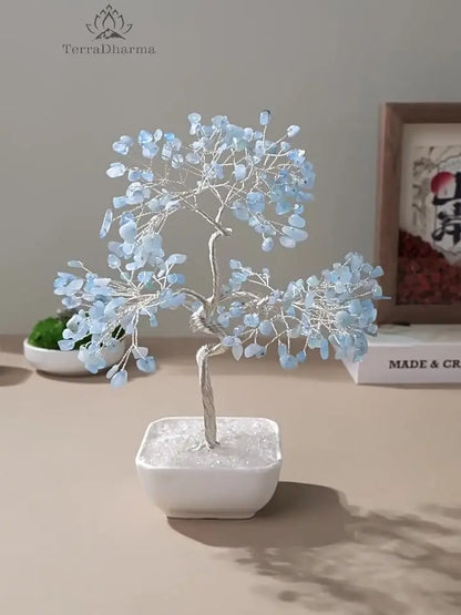 Joyful Radiance Aquamarine March Birthday Tree - TerraDharma