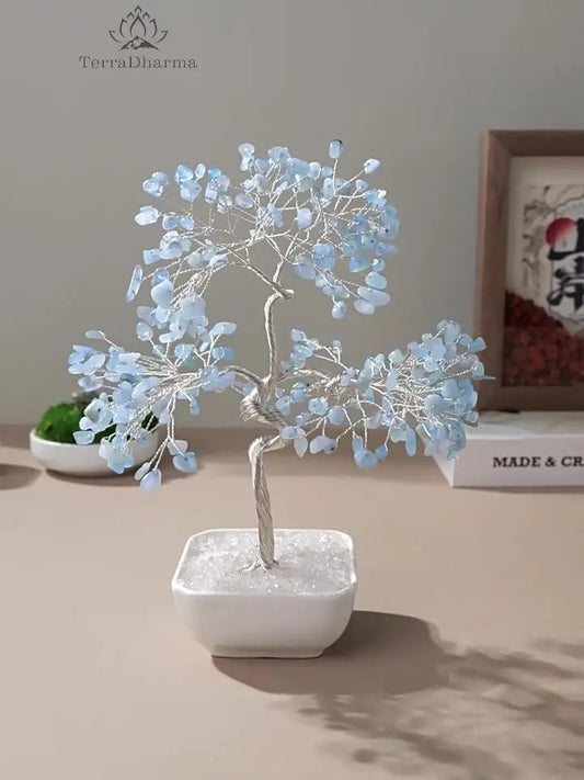 Joyful Radiance Aquamarine March Birthday Tree - TerraDharma