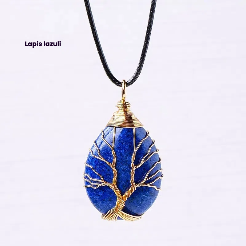 Terra Dharma Natural amethyst water drop pendant - TerraDharma