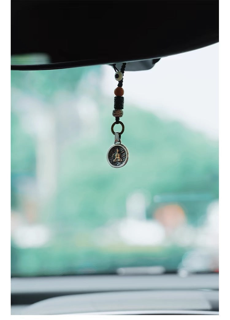Wuxiang pendant original Chinese-style accessories silver-plated copper round pendant, keychain, backpack pendant, necklace, small ornaments and accessories - TerraDharma