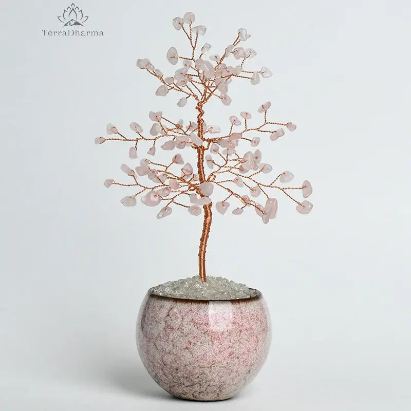 Natural crystal crushed stone money-attracting tree - TerraDharma