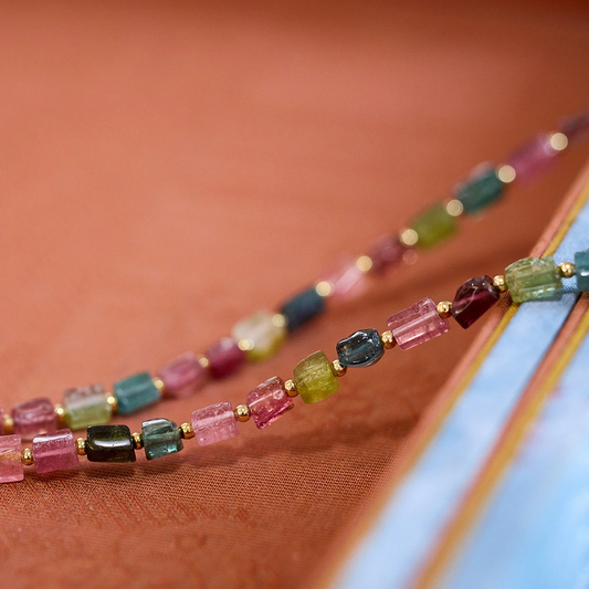 Natural Rainbow Tourmaline Necklace