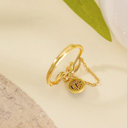 Amethyst & Gilded Tulip Ring