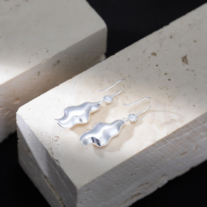 Freshwater Pearl with Lotus Leaf Shape Earrings
