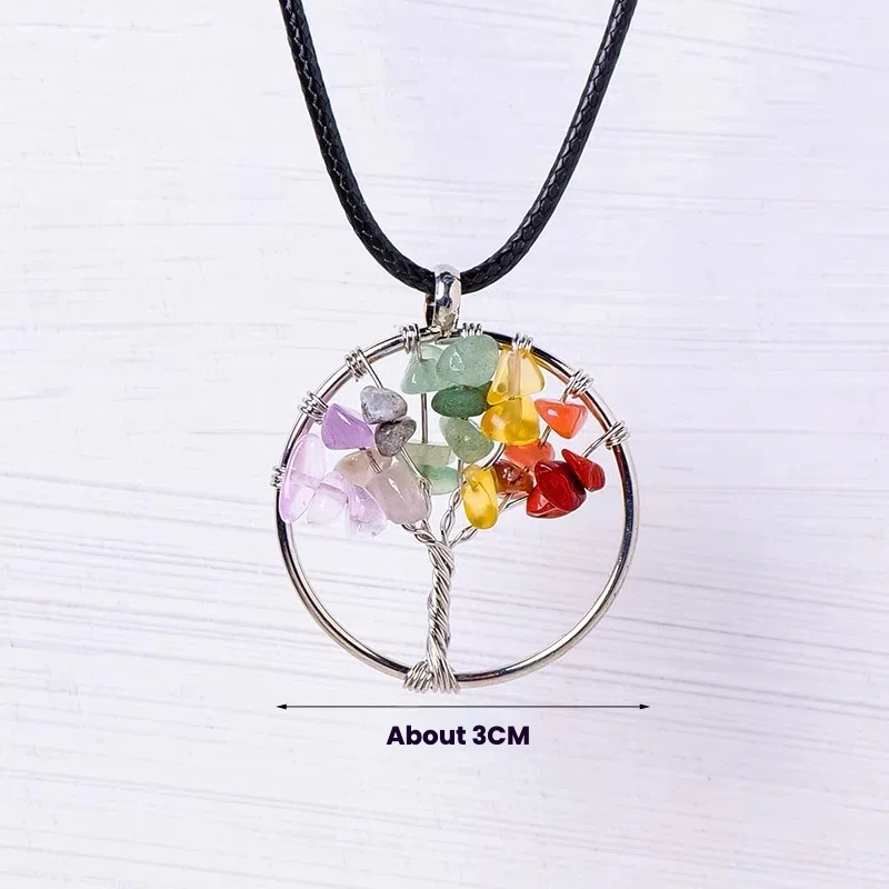 Terra Dharma Chakra Tree of Life Pendant - Crystal Pendant - Healing Crystals -Tree Pendant - TerraDharma