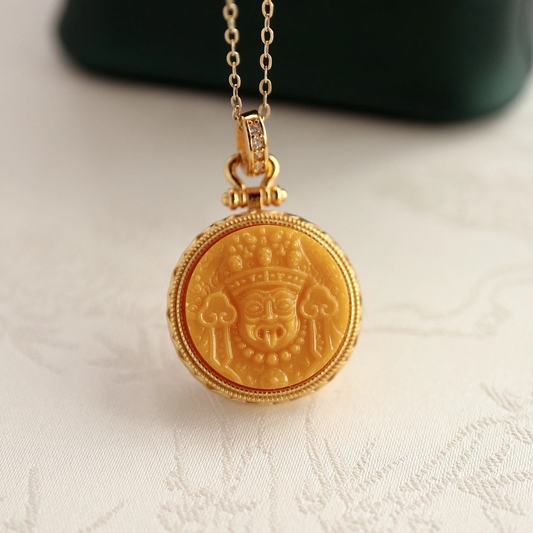Natural Amber Zhaki Lamu Pendant