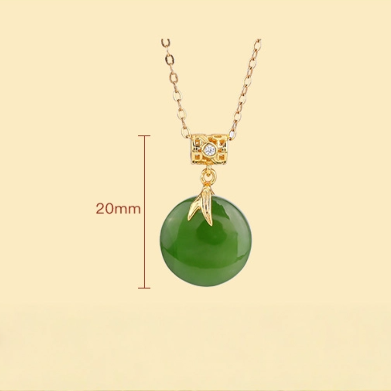 TerraDharma "Divine Wisdom & Eternal Harmony" Hetian Jade & Bamboo - Inspired Pendant Necklace