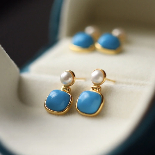 Natural Amarican Pine Stone Earrings