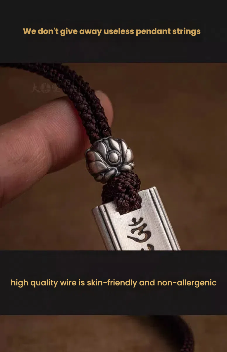 TerraDharma Six-character mantra cooper-plating silver pendant - TerraDharma