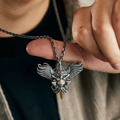 TerraDharma Traditional in Tibet Great Peng Golden-winged bird necklace - TerraDharma