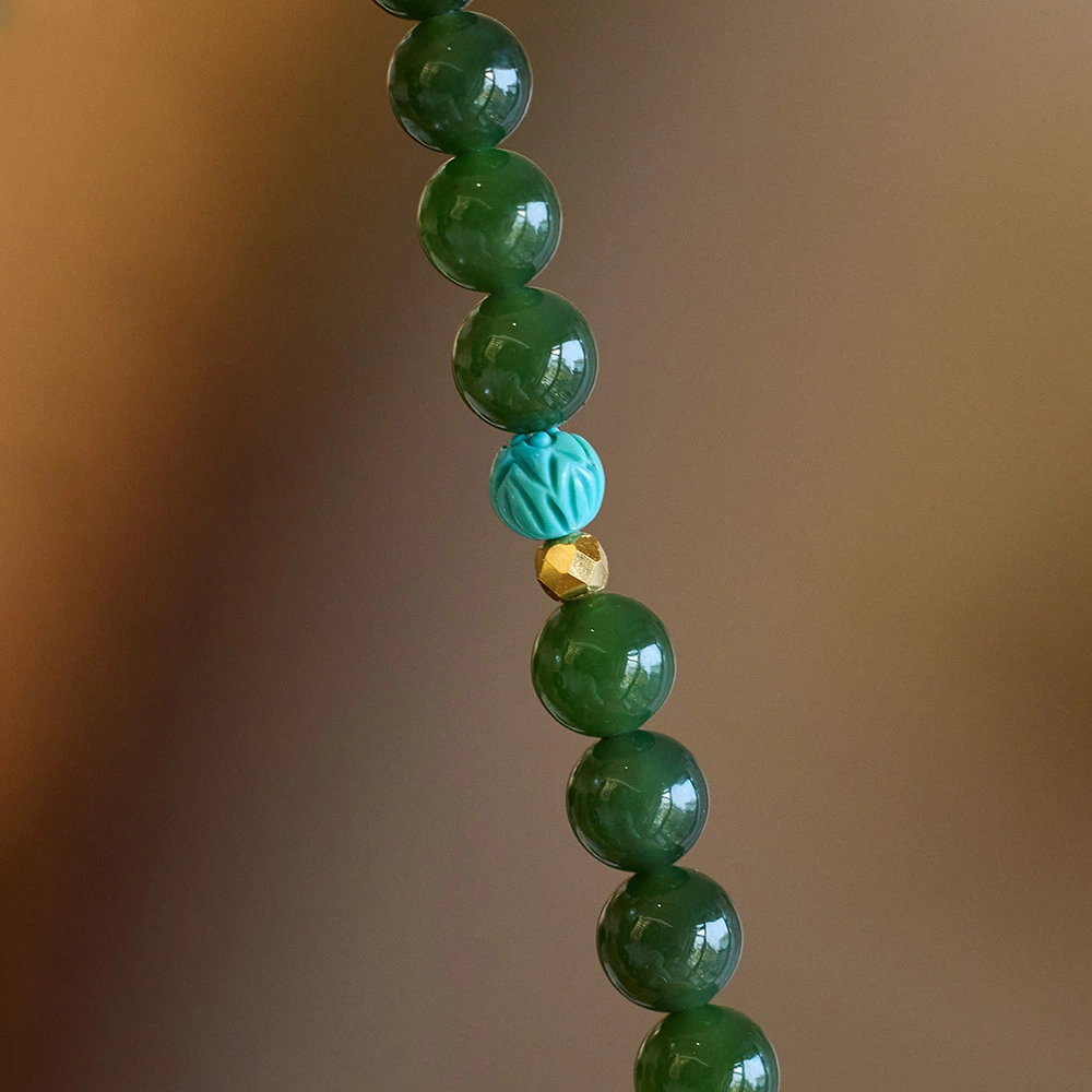 Natural Hetian Jade Bracelet (with Freshwater Pearl & Natural Turquoise)