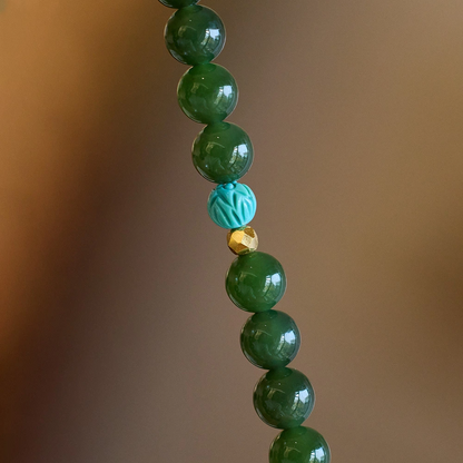 Natural Hetian Jade Bracelet (with Freshwater Pearl & Natural Turquoise)
