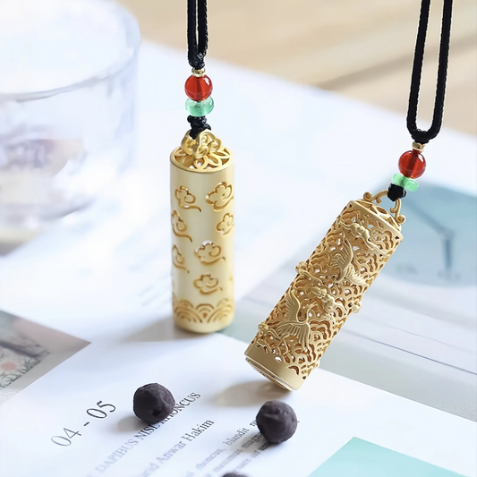 Natural mugwort herbal Fragrance Pill Feng Shui pendant TerraDharma
