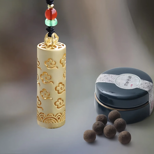 Natural mugwort herbal Fragrance Pill Feng Shui pendant TerraDharma