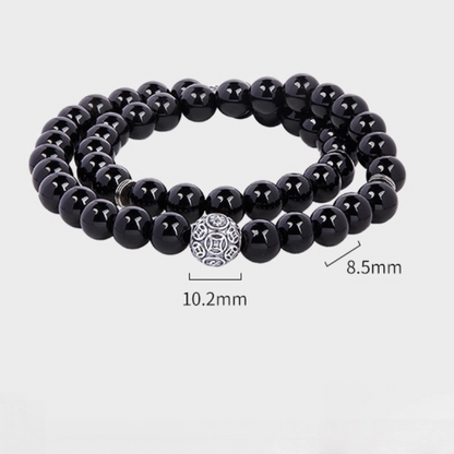 Obsidian Double Circle Bracelet