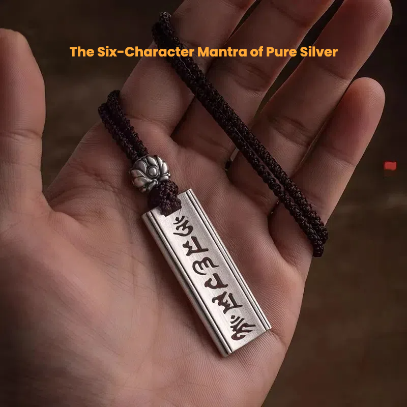 TerraDharma Six-character mantra cooper-plating silver pendant - TerraDharma
