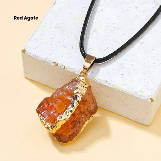 Terra Dharma Natural Crystal Quartz Raw Crystal Necklace,Rose quartz/Amethyst/Citrine/Aventurine Pendant necklace,Crystal Jewelry - TerraDharma