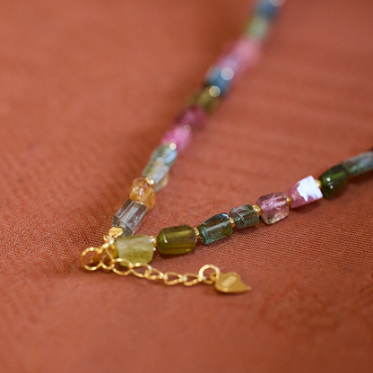 Natural Rainbow Tourmaline Necklace