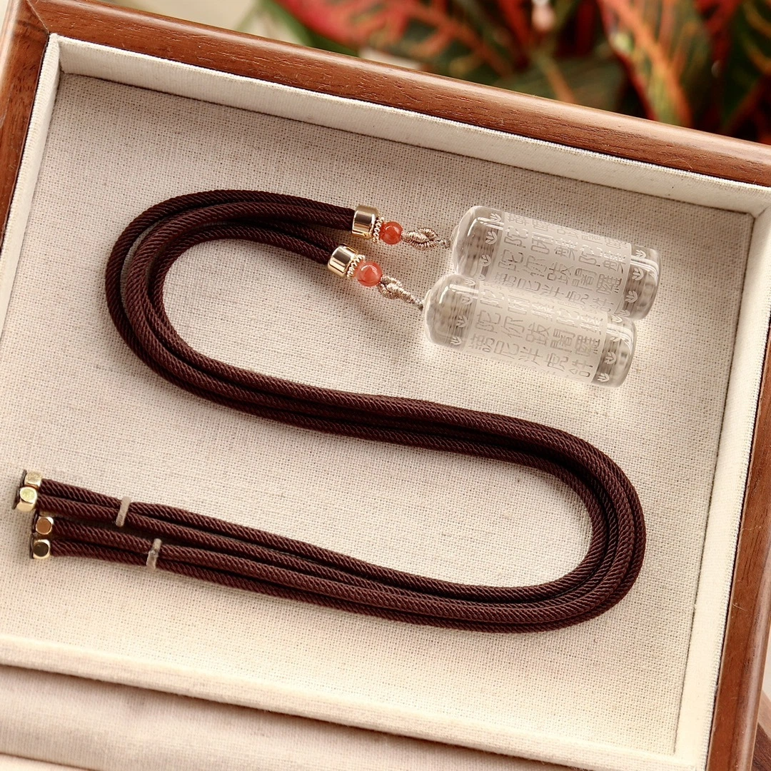 Natural White Crystal Pendant (The Heart of the Shurangama Mantra)