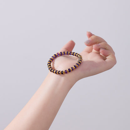 Natural Barrel-shaped Beads of Amethyst Bracelet