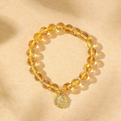 Natural Citrine Bracelet (with Sterling Silver of Yellow Jambhala)
