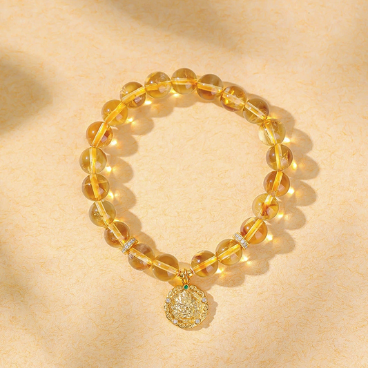 Natural Citrine Bracelet (with Sterling Silver of Yellow Jambhala)