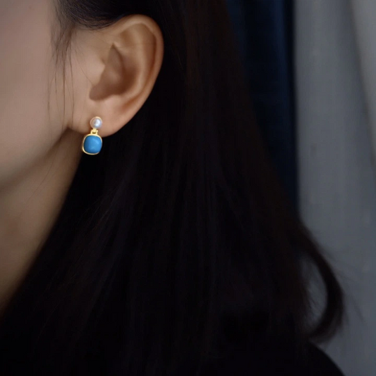 Natural Amarican Pine Stone Earrings