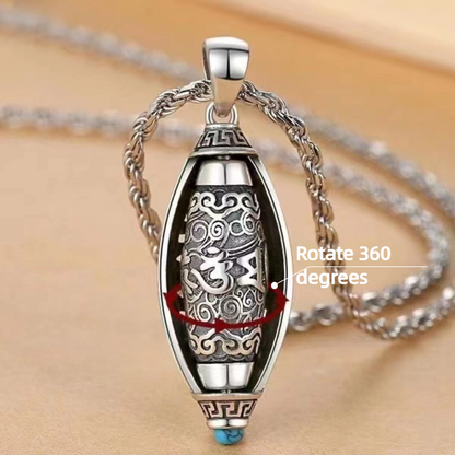Six-character Mantra Prayer Wheel Pendant