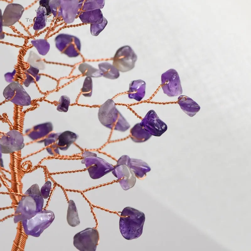 Natural crystal crushed stone money-attracting tree - TerraDharma