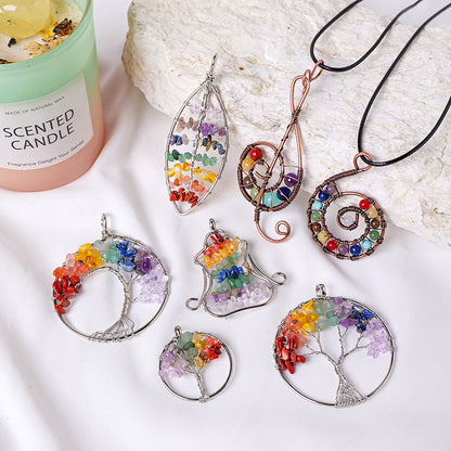 Terra Dharma Chakra Tree of Life Pendant - Crystal Pendant - Healing Crystals -Tree Pendant - TerraDharma