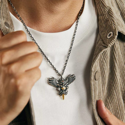 TerraDharma Traditional in Tibet Great Peng Golden-winged bird necklace - TerraDharma