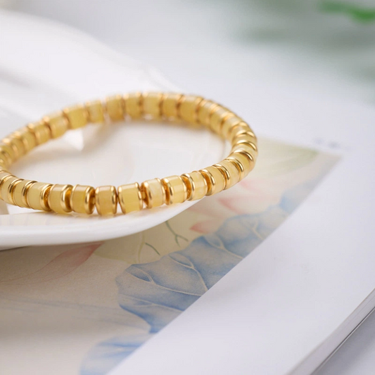 Natural Barrel-shaped Beads of Amber Bracelet