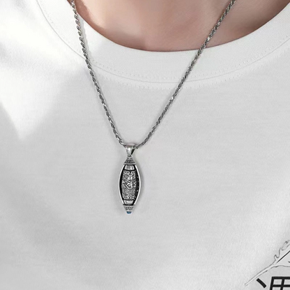 Six-character Mantra Prayer Wheel Pendant