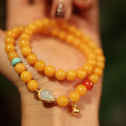 Natural Beeswax Bracelet (with Gourd Pendant)