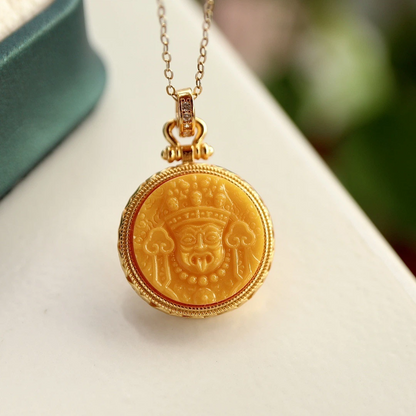 Natural Amber Zhaki Lamu Pendant