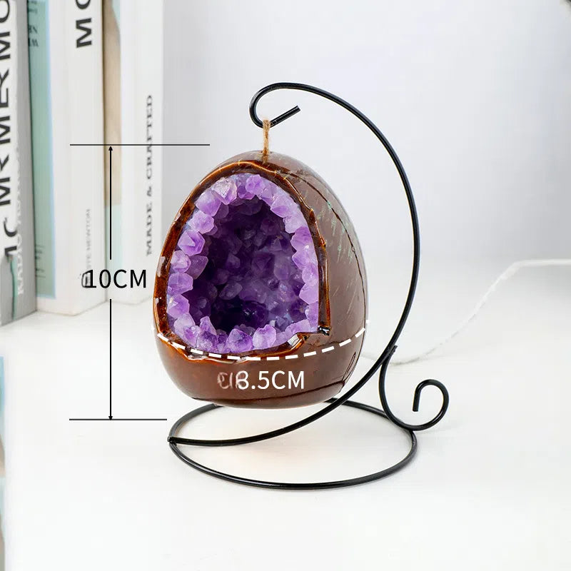 Amethyst Crystal USB Night Light – Tranquil Energy Lamp for Meditation, Ambiance, Home & Office Décor, Housewarming Gift - TerraDharma