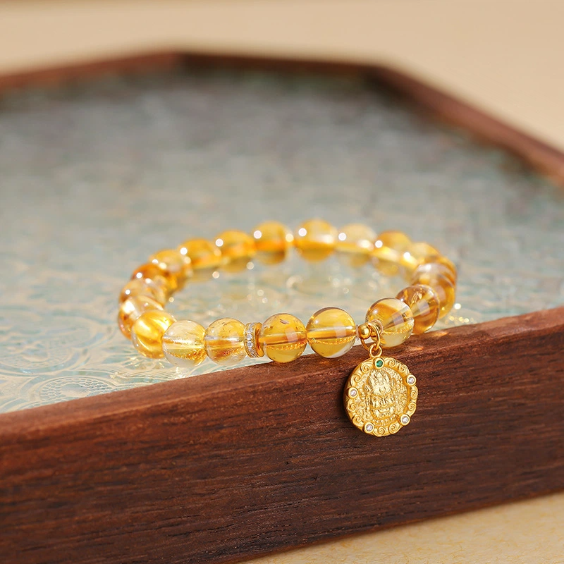 Natural Citrine Bracelet (with Sterling Silver of Yellow Jambhala)