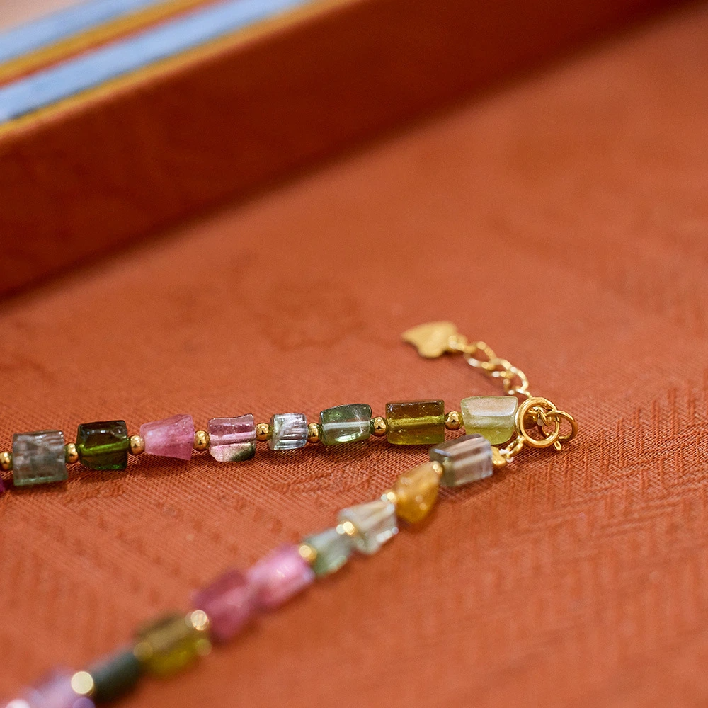 Natural Rainbow Tourmaline Necklace