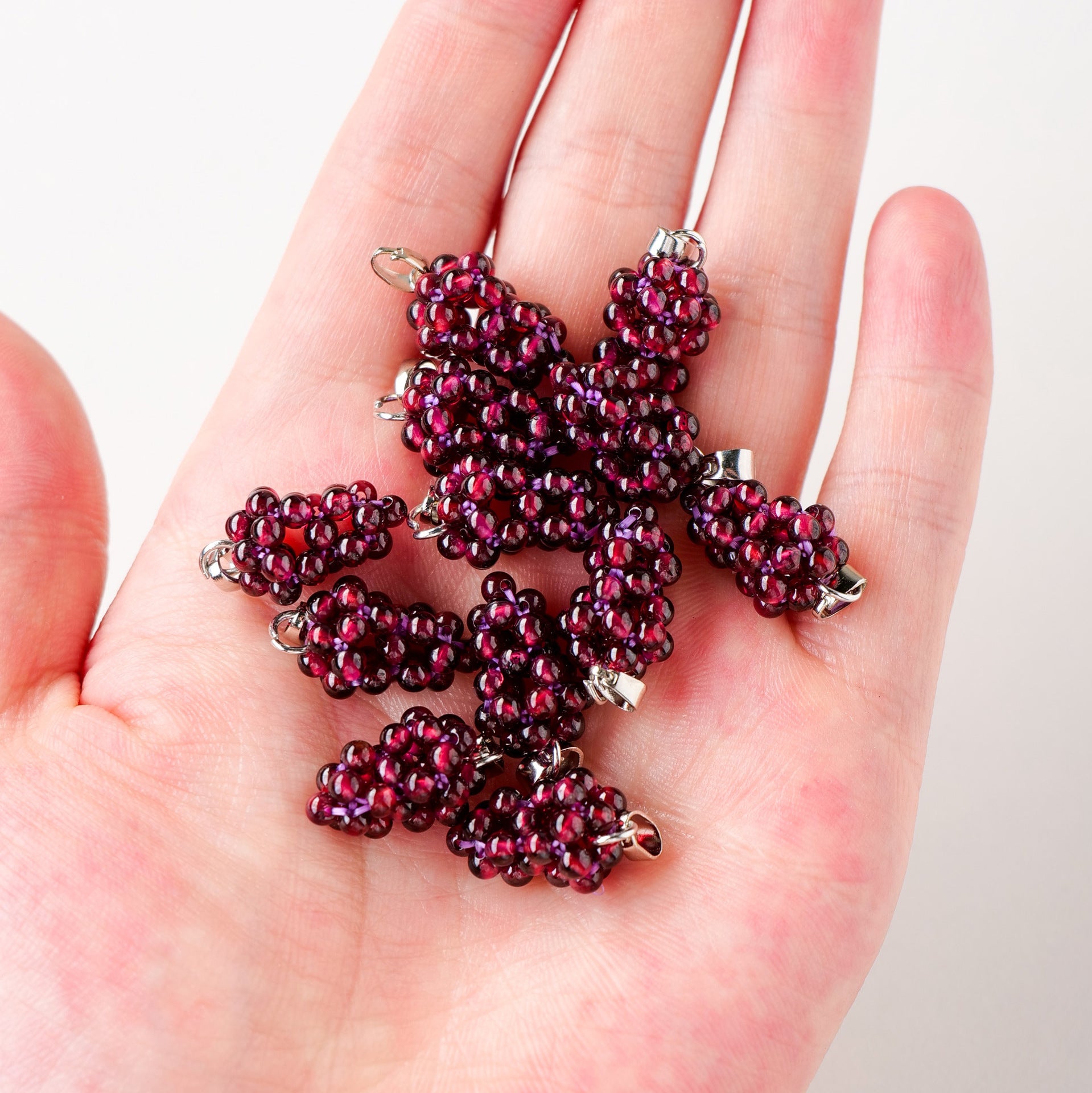 Terra Dharma Garnet Grape Pendant - Garnet Grape Earring - Crystal Grape - Crystal Gifts - TerraDharma